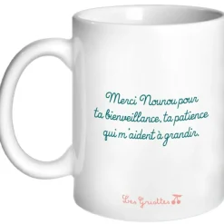 New Les Griottes Mug Nounou Eventail corail (personnalisable)