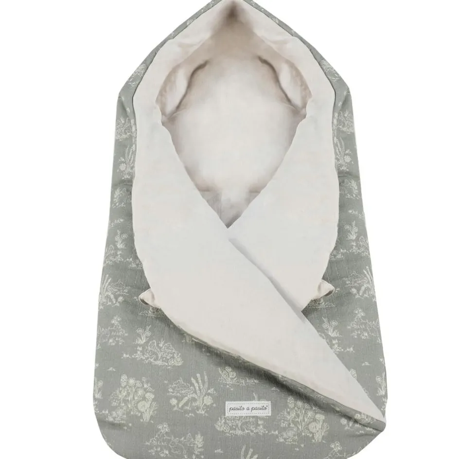 Sale Pasito a pasito Nid d'ange avec capuche Toile de Jouy Forest