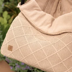 Clearance Jollein Nid d'ange passe sange Check Knit Biscuit (groupe 0+)