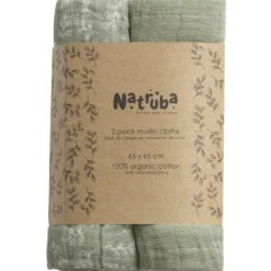 Outlet Natruba Pack 2 langes en coton bio vert