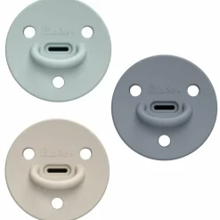 Elhée Pack de 3 sucettes Choochoo Buddy Sand-Blue Grey-Ivy Green (0-6 mois)