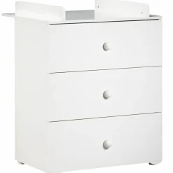 Pack duo lit bébé têtes panneaux blanc et commode à langer blancs New Basic|Baby Price Best