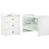 Sale Baby Price Pack duo lit bébé têtes panneaux blanc et commode à langer étoile New Basic