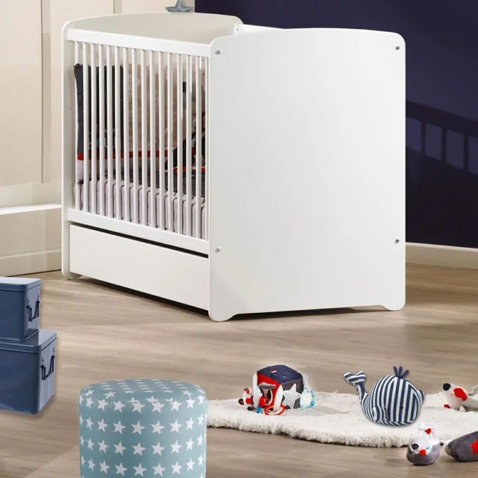 Sale Baby Price Pack duo lit bébé têtes panneaux et tiroir New Basic blanc (60 x 120 cm)