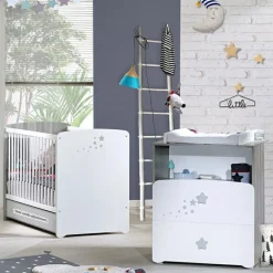 Sale Baby Price Pack duo lit bébé têtes panneaux et commode à langer New Nao