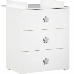 Pack duo lit bébé évolutif Little Big Bed blanc et commode à langer étoile New Basic|Baby Price Outlet