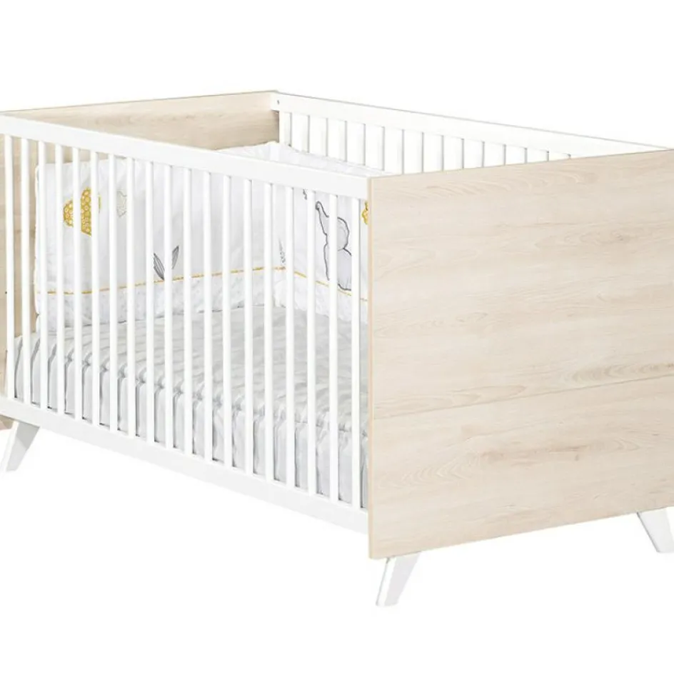 Pack duo Scandi naturel lit bébé évolutif et commode à langer|Baby Price Online