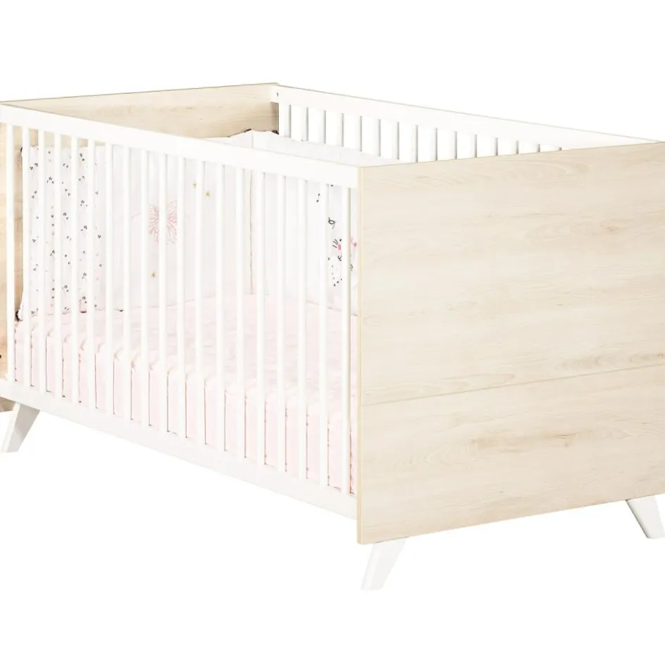 Pack duo Scandi naturel lit bébé évolutif et commode à langer|Baby Price Online