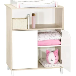 Pack duo Scandi naturel lit bébé évolutif et commode à langer|Baby Price Online