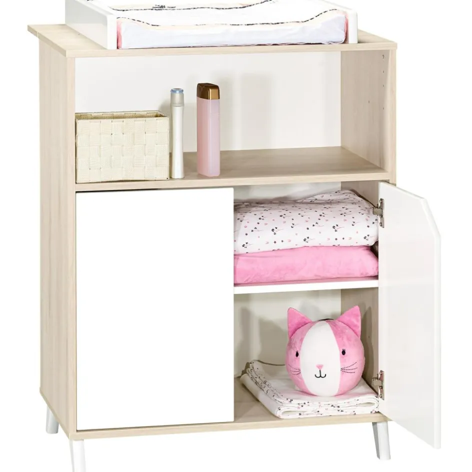 Pack duo Scandi naturel lit bébé évolutif et commode à langer|Baby Price Online