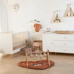 Best Childhome Panier à langer en jonc tressé avec matelas (70 x 50 cm)