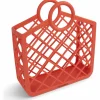 Filibabba Panier de plage en silicone Rouge Corail