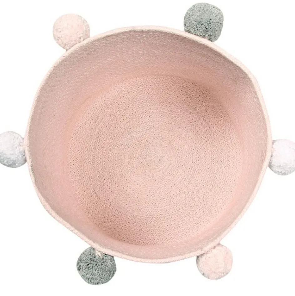 Panier de rangement Bubbly en coton rose (30 x 30 cm)|Lorena Canals New