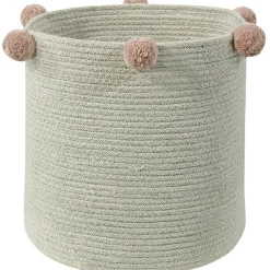 Panier de rangement Bubbly en coton naturel et rose nude (30 x 30 cm)|Lorena Canals Best