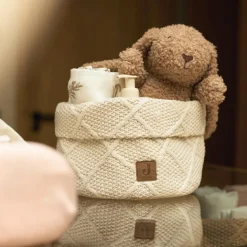 Panier de rangement Check Knit Oatmeal (14 x 18 cm)|Jollein Clearance