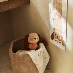 Hot Jollein Panier de rangement Cloudy Rib Milky Coffee (35 x 30 cm)