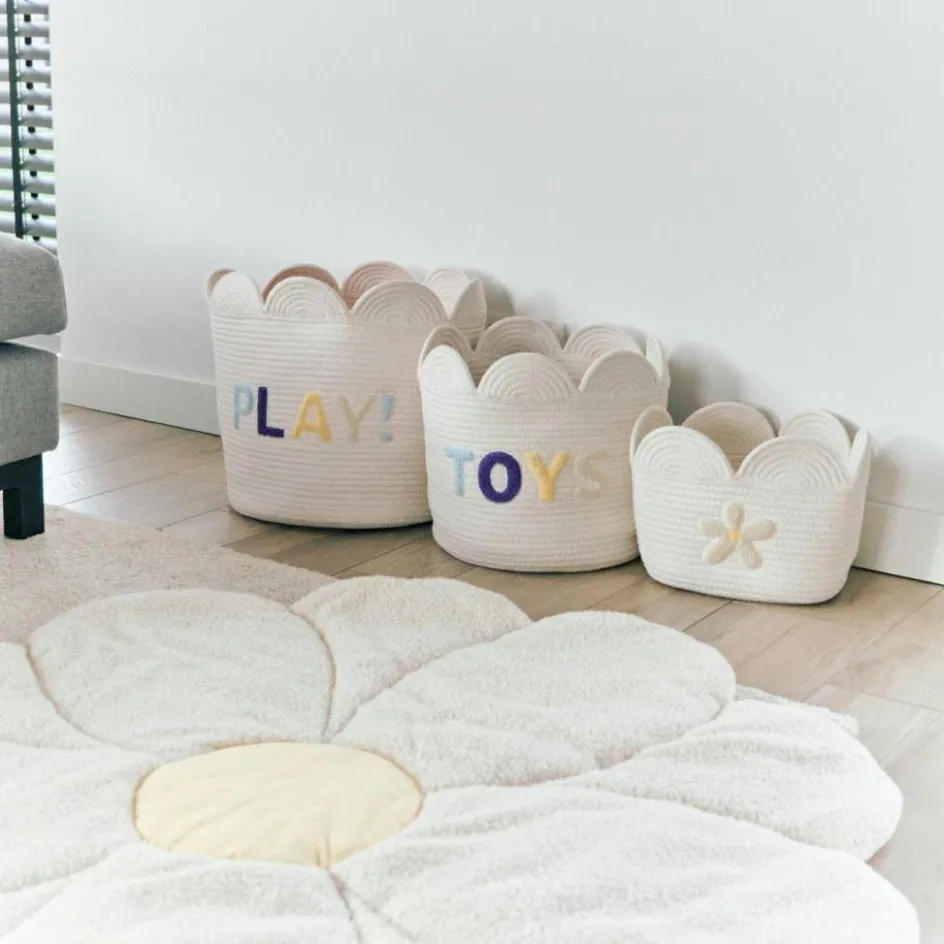Panier de rangement Fleur écru (30 x 30 cm)|Childhome Hot