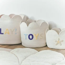 Panier de rangement Fleur écru (30 x 30 cm)|Childhome Hot