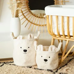Outlet Childhome Panier de rangement Teddy écru (30 x 30 cm)