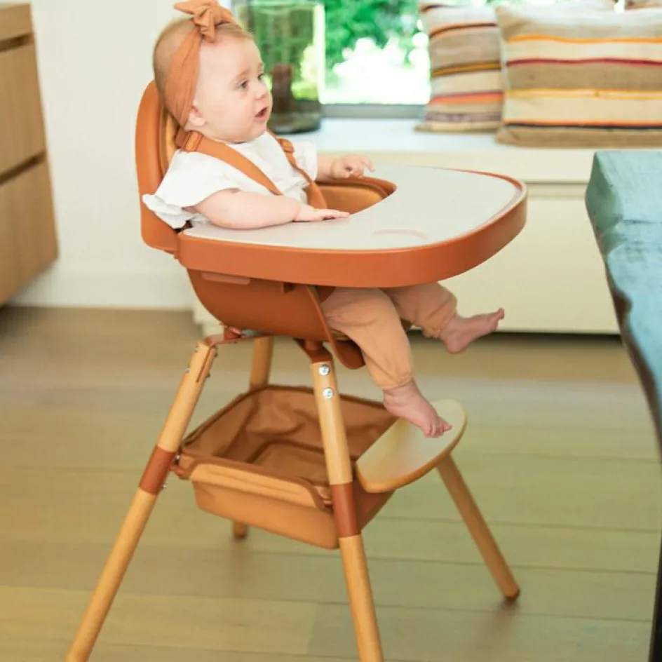 Panier effet cuir nude pour chaise haute Evolu|Childhome Discount