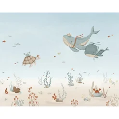 Papier peint décor XL Fonds marins les baleines|Lilipinso Outlet