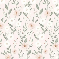 Discount Lilipinso Papier peint Eclosion florale fond rose (50 cm x 10 m)