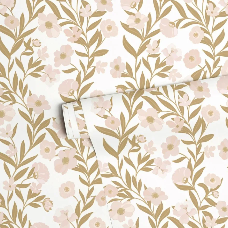 Hot Lilipinso Papier peint Guirlandes de fleurs (50 cm x 10 m)