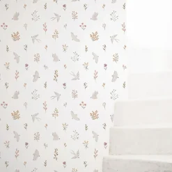 Online Lilipinso Papier peint Hirondelles et fleurs (50 cm x 10 m)