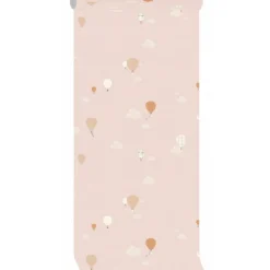 Papier peint intissé Montgolfière rose (10 m)|Mimi'lou Discount