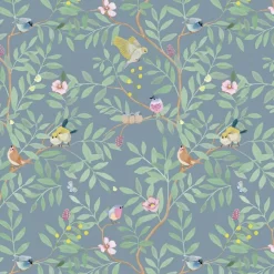 Hot Mimi'lou Papier peint intissé Roseraie bleu