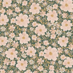 Clearance Lilipinso Papier peint Les fleurs fond vert foncé (50 cm x 10 m)