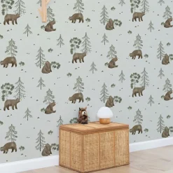 Clearance Lilipinso Papier peint Mountain & bears (50 cm x 10 m)