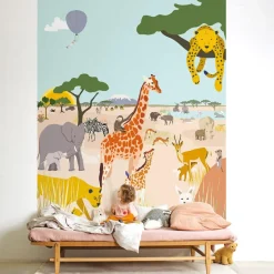 Mimi'lou Papier peint panoramique Safari (250 x 200 cm)