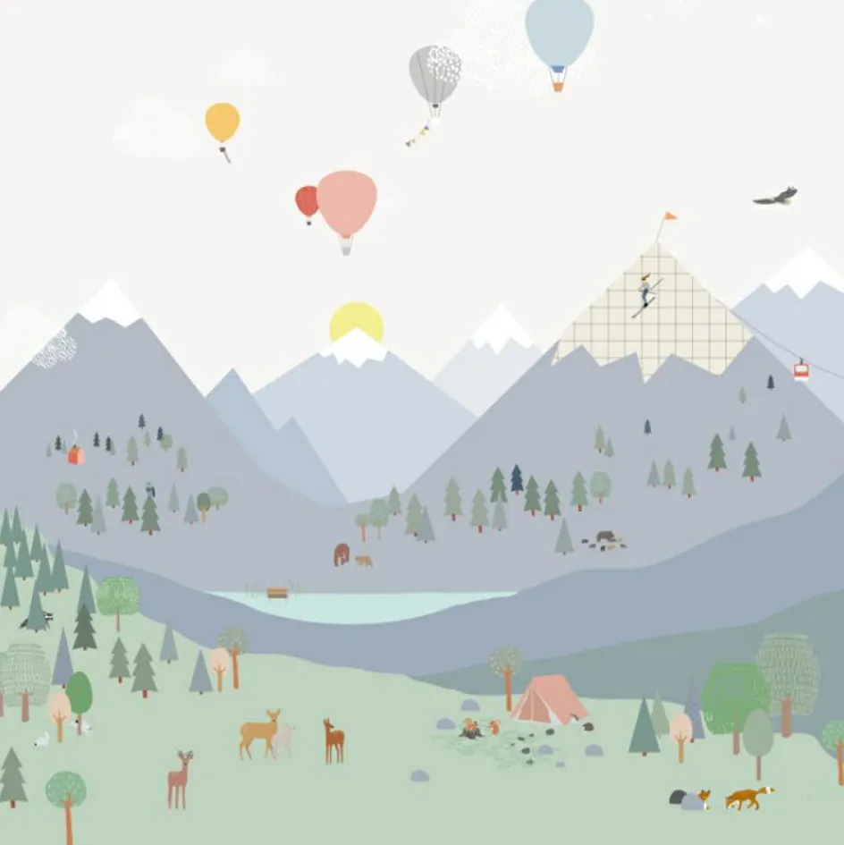 Outlet Mimi'lou Papier peint panoramique Montagne (250 x 200 cm)