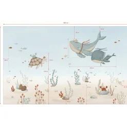 Clearance Lilipinso Papier peint panoramique Fonds marins les baleines