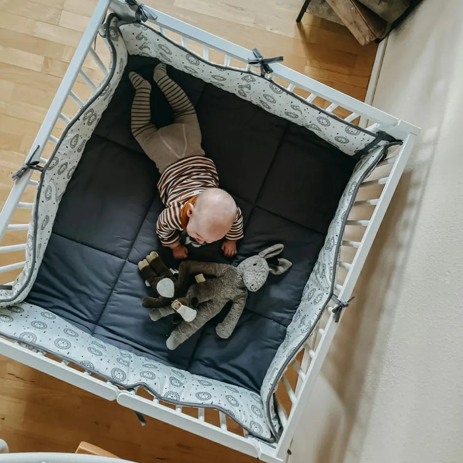 Parc bébé pliant Moritz White (89 x 95 cm)|Tissi Clearance