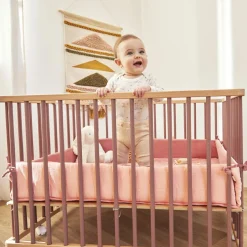 Parc pliant carré en bois Gaby hybride vieux rose|Combelle Hot