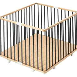 Hot Combelle Parc pliant carré en bois Gaby hybride anthracite