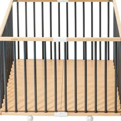 Hot Combelle Parc pliant carré en bois Gaby hybride anthracite