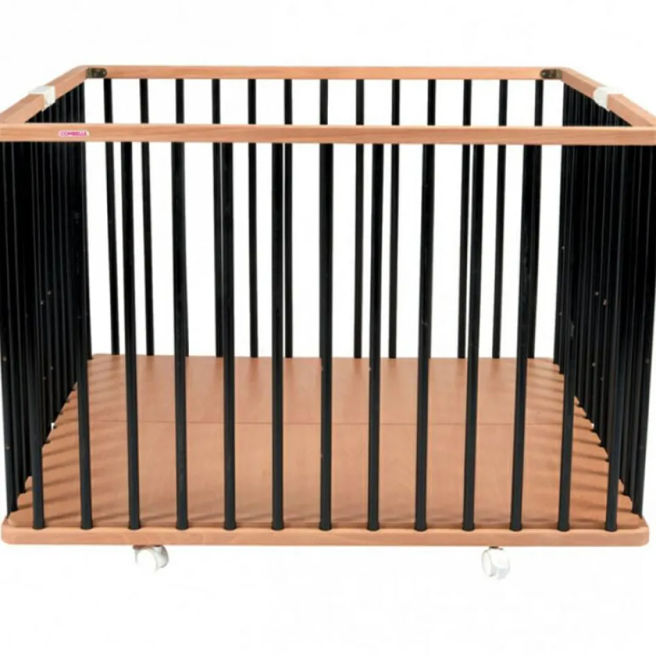 Parc pliant carré en bois Gaby Hybride noir|Combelle Clearance