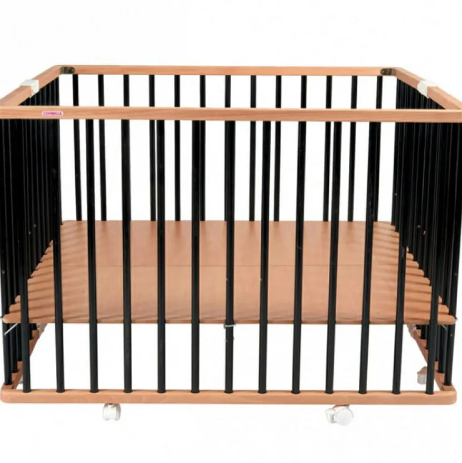 Parc pliant carré en bois Gaby Hybride noir|Combelle Clearance