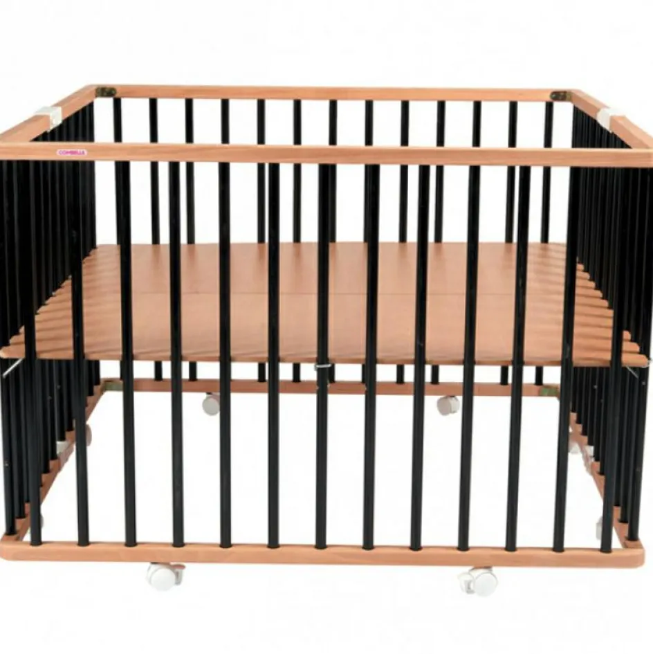 Parc pliant carré en bois Gaby Hybride noir|Combelle Clearance