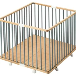 Online Combelle Parc pliant carré en bois Gaby hybride bleu gris