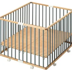 Online Combelle Parc pliant carré en bois Gaby hybride bleu gris