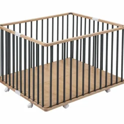 Hot Combelle Parc pliant carré Gaby avec plancher réglable et roulettes Hybride kaki