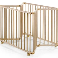 Parc pliant Lucilee + naturel avec fond vert d'eau (76 x 97 cm)|Geuther Best