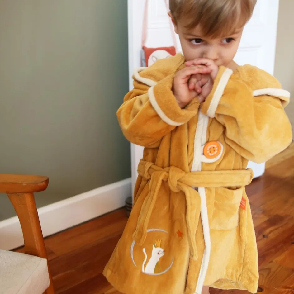 Hot L'oiseau bateau Peignoir chat caramel personnalisable (2-4 ans)