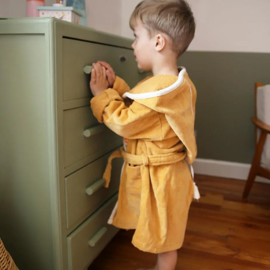 Hot L'oiseau bateau Peignoir chat caramel personnalisable (2-4 ans)