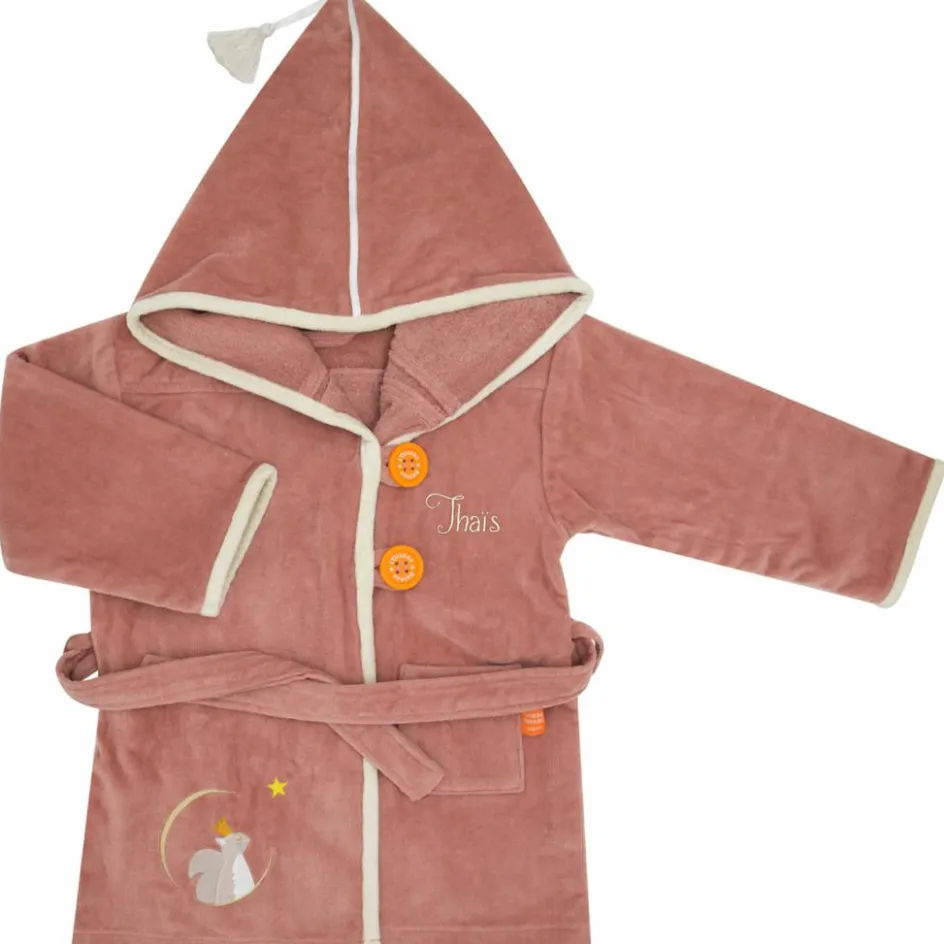 Peignoir Ecureuil Marsala personnalisable (2-4 ans)|L'oiseau bateau Sale