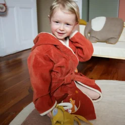 Outlet L'oiseau bateau Peignoir panda roux terracotta personnalisable (2-4 ans)